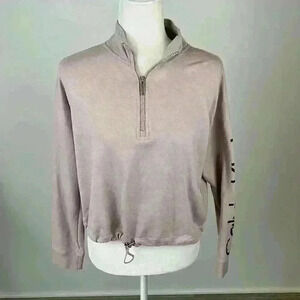 Calvin Klein Pink Cropped Pullover Sweatshirt Size M